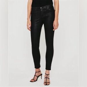 AG ADRIANO GOLDSCHMIED Legging Ankle Super Skinny Leatherette Jean Size 24R New